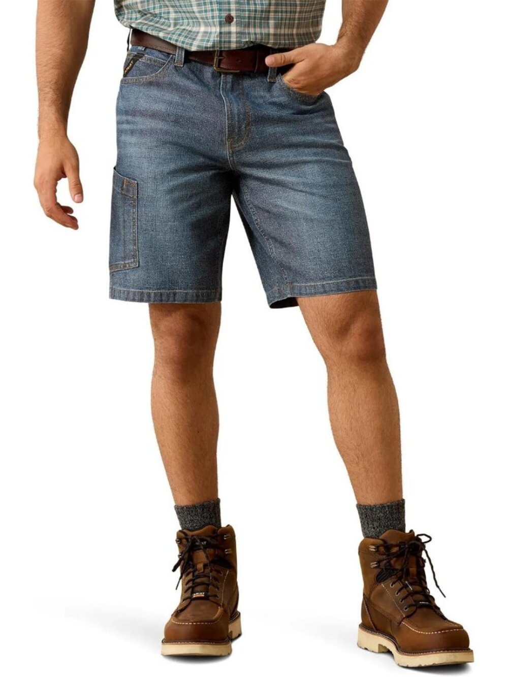 Men's Relaxed Fit Denim Shorts, 10" Inseam, Durastretch Fabric, Casual Summer